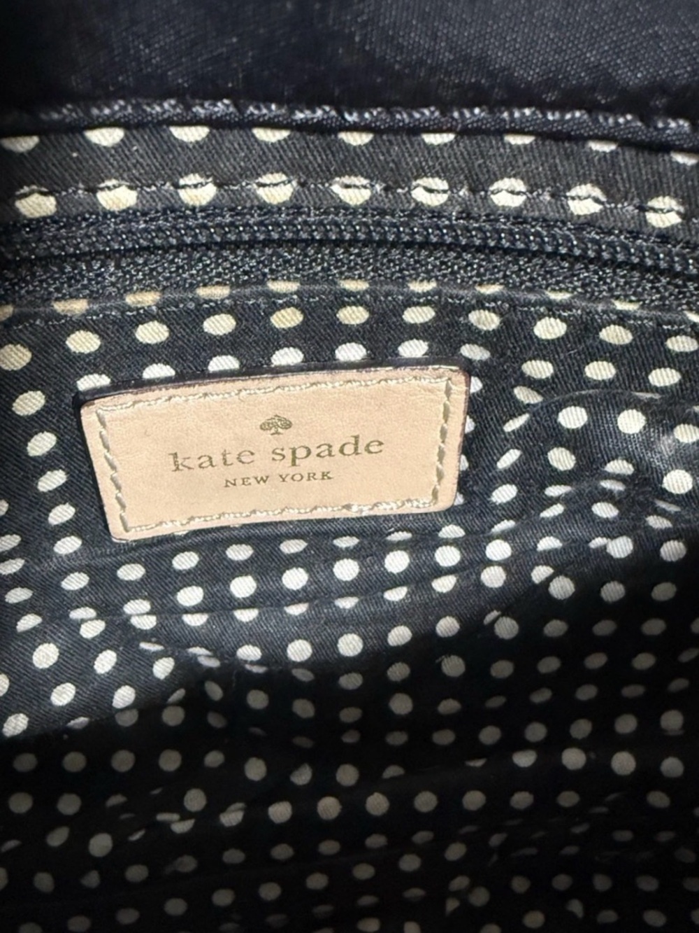Kate Spade Classic Black Folding Crossbody Bag with Beige Strap - Picture 4 of 13